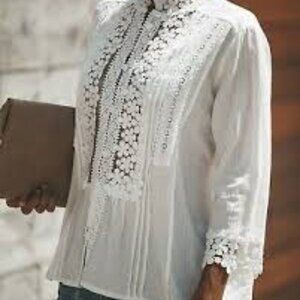 Vici White Boho Blouse, Size S
